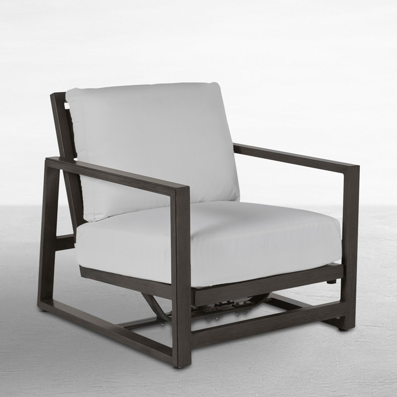 Avondale Patio Lounge Chair with Cushions, No Welt + Standard Fill, Linen Chambray, Slate Gray