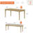 3 Piece Dining Table Set - Includes One Dining Table, 2 Upholstered Benches, Farmhouse Dining Set, Oak