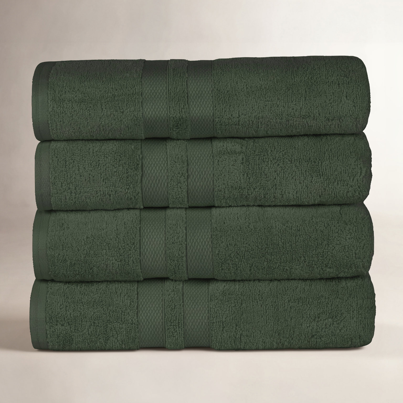 Winthrop Cotton Quick-Drying Solid Bath Towel Set, Forest Green