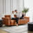 Niyam 85.25" Modern Genuine Leather Power Reclining Sofa with Adjustable Headrest-1717334902