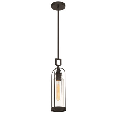 Mini-luminaire suspendu d'extérieur 1 lumière YASMIN, noir
