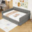 Grand lit plateforme tapissier avec ports USB et 2 tiroirs de rangement-1705998182