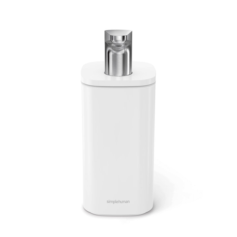 simplehuman 295ml pulse pump soap dispenser, white steel, White 