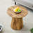 Natural Wood Grain Mdf Round Coffee Table With Exquisite Texture - 21.6" Diameter, 19.7" Height, Flexible Matching Design