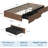 Twin Wood Platform Bed Frame with 2 Storage Drawers, No Box Spring-381482745-381482743