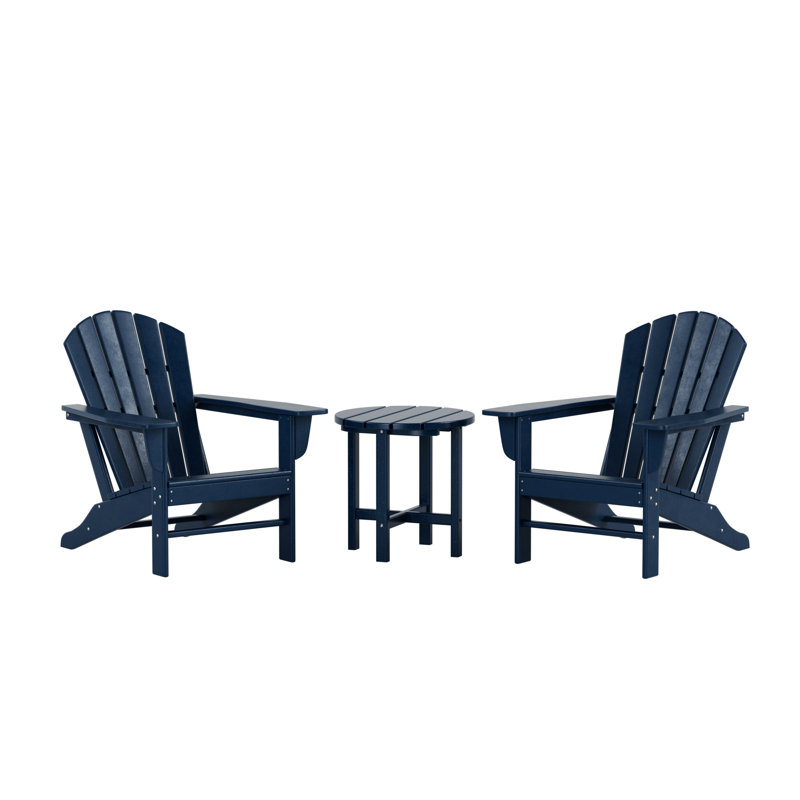 Chaise Adirondack en plastique avec table Altura, Bleu marine