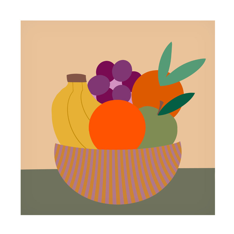 Art mural sur toile tendue - «Regina Fruit Bowl IV» de Regina Moore pour décoration de salon, de chambre à coucher ou de bureau - 14 x 14