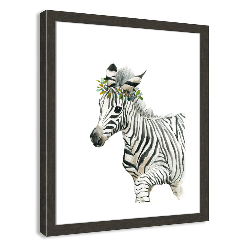 «Savannah Zebra», art encadré, H 26,5 po x l 22,5 po x P 0,625 po, Cadre noir
