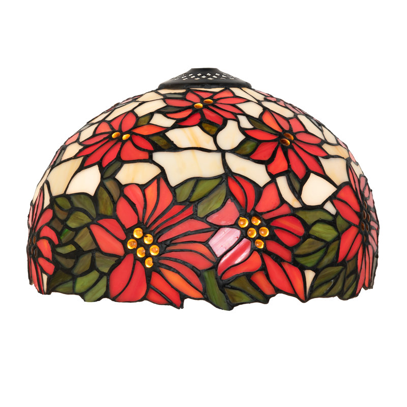 Abat-jour en poinsettia de 12 po de largeur