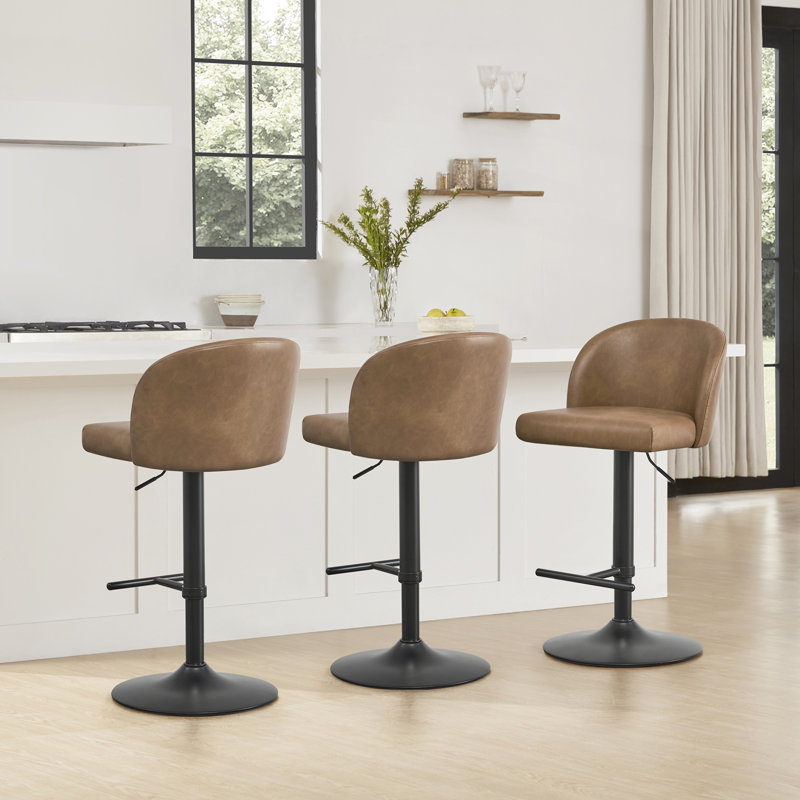 Tabouret pivotant à hauteur réglable, Noir, 3