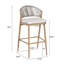 Tabourets de bar d'extérieur de 30,25 po de hauteur avec dossier en PE en rotin de forme festonnée, ensemble de 2-129131930-129131932