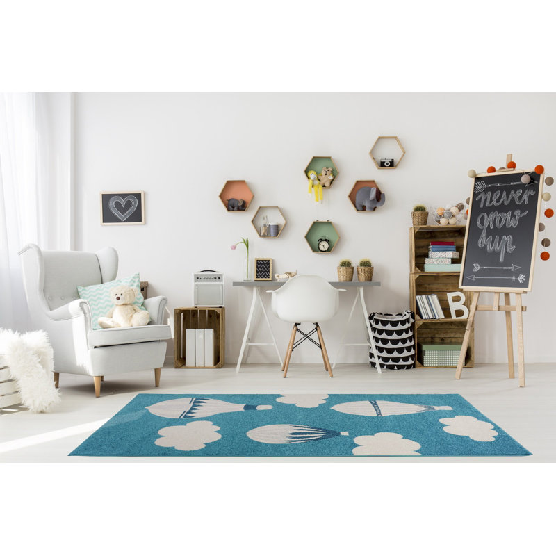 Tapis bleu Hollinger, Rectangle 5 pi 3 po x 7 pi 3 po