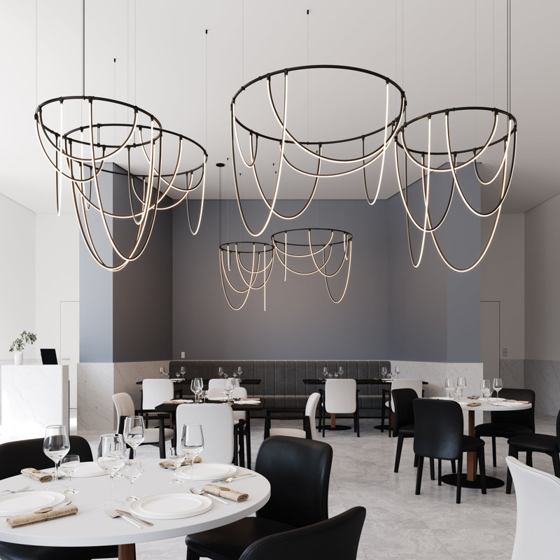 Suspenders® 12 - Light LED Chandelier, Satin Black