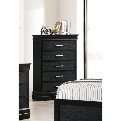 Deris 5 - Drawer Dresser, Dresser For Bedroom, Chest Of Drawers, Crocodile Texture Chest With Storage by Alcott Hill