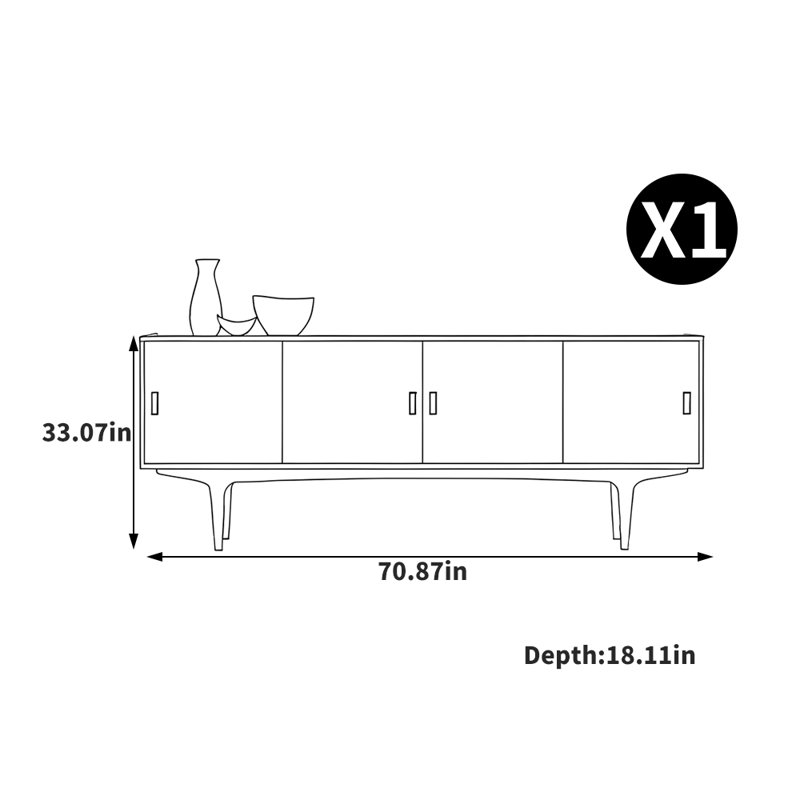 European style creative living room TV stand, 70.87"