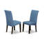 Ensemble de coin repas 3 pièces pour petits espaces comprenant une table de salle à manger de cuisine ronde et 2 chaises Parson en tissu de couleur bleue, cappuccino de 42 po x 42 po-708597408-708597409-708597418