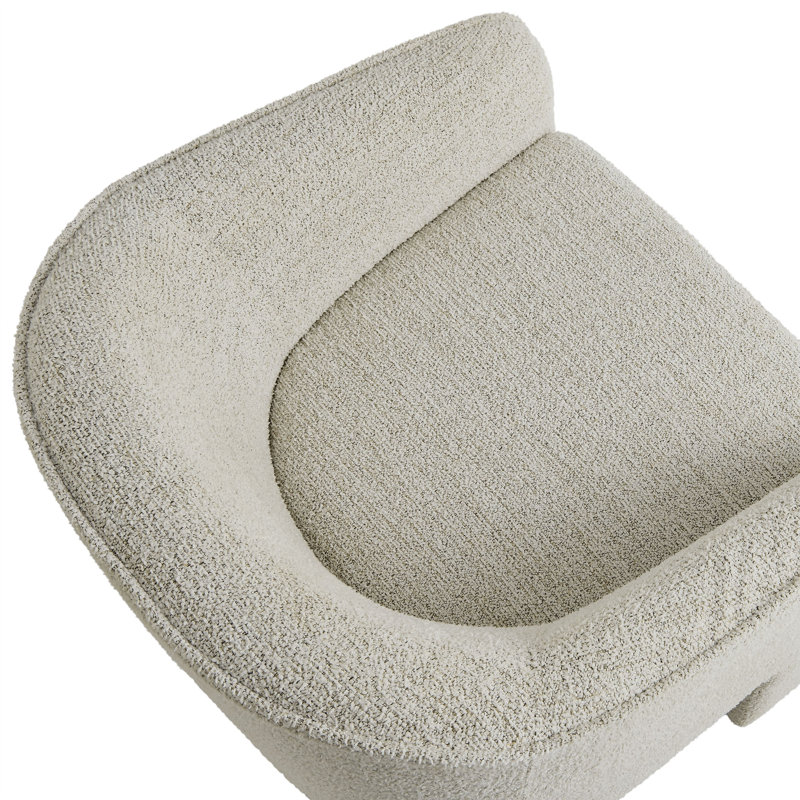 Fauteuil d'appoint rembourré en tissu Greer Boucle, Tissu de papier journal