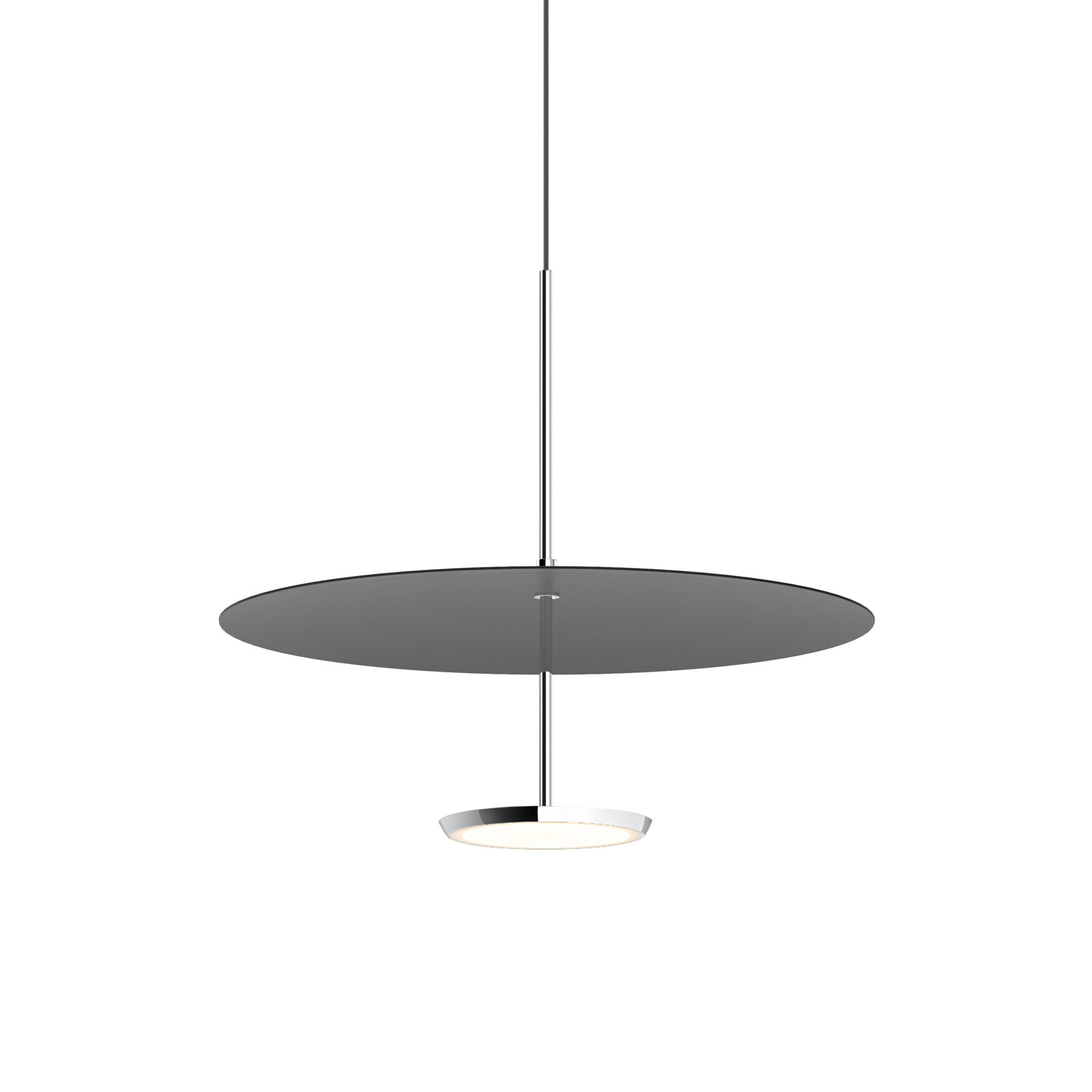 Sky Dome 1 - Light LED Pendant, 17.5" H x 17.5" W x 17.5" D, Black, Polished Aluminum