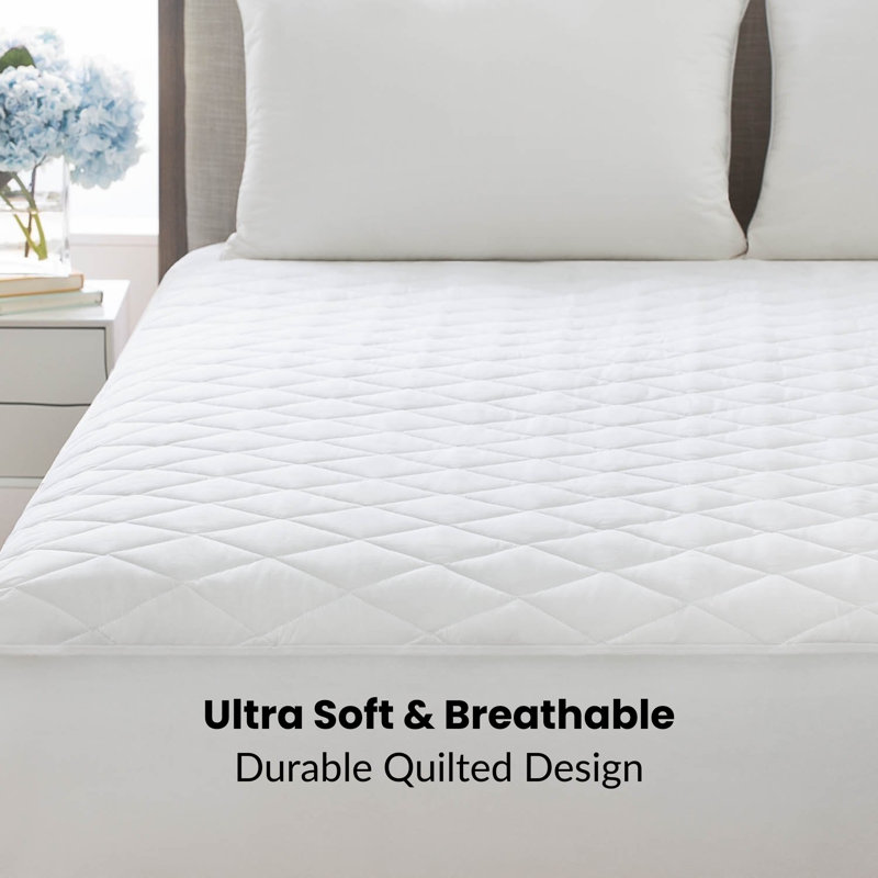 Soft Microfiber Water Resistant Mattress Protector - Polyester Filling, Extra Deep & Hypoallergenic Cover, Double (4'6)
