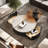 Round composite rock plate end table-104065724-104065728