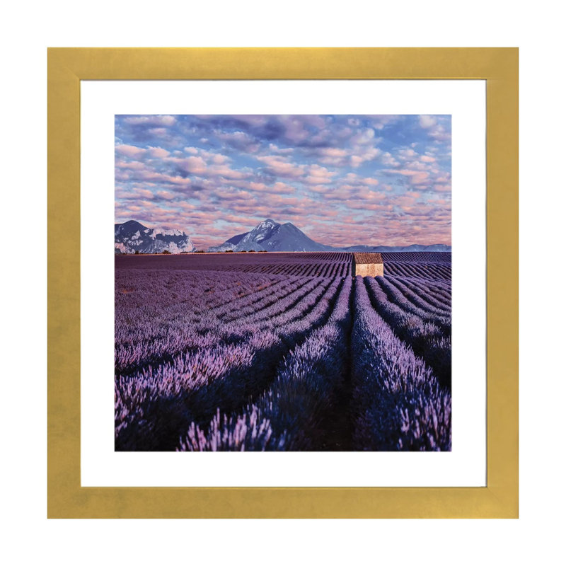 « Lavander clouds » par Hobopeeba-reproduction d’art, H 24 po x l 24 po x p 1 po, Papier encadré doré, Blanc