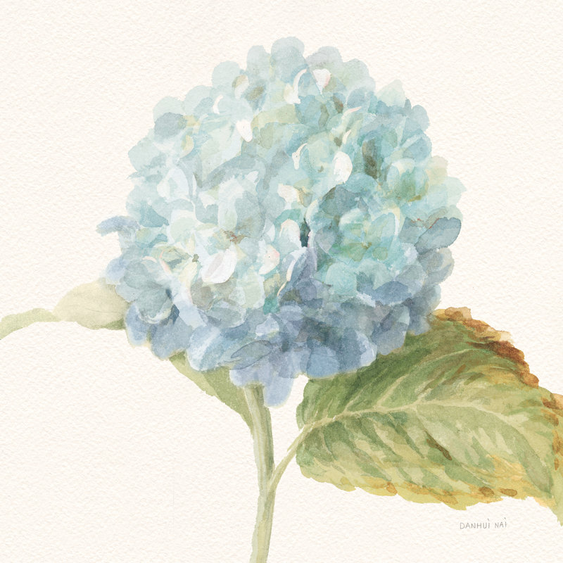 Floursack Florals V Blue Hydrangea Crop by Danhui Nai - Wrapped Canvas Painting, 76cm H x 76cm W