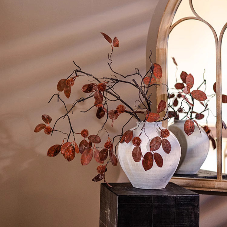 45" Chestnut Leaf Branch, Red