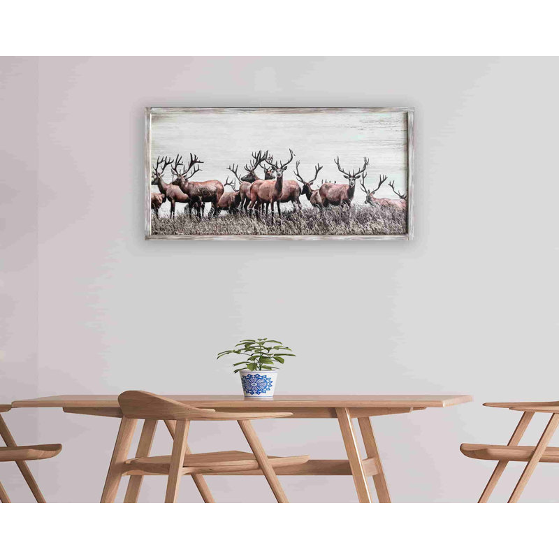 Graceful Deers - Impression sur toile tendue, H 24 po x l 48 po x P 1,5 po