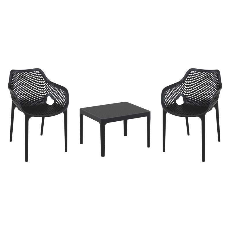 Ensemble de sièges pour 2 personnes Farrah, Noir