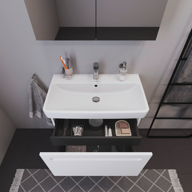 Meuble-lavabo simple 31,5 po Duravit No.1, Blanc mat