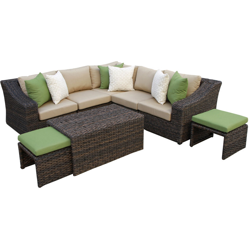 Ensemble sectionnel 8 pièces sunbrella williams avec coussins