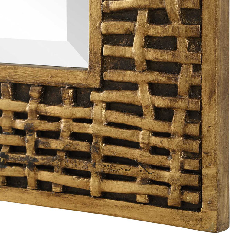 Uttermost Woven In Time Gold Mirror