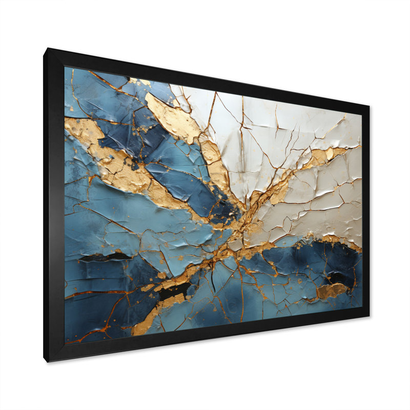Lightning Electric Veins Patchwork II, reproduction d'art sur toile, H 12 po x l 20 po x P 1 po, Cadre simple noir