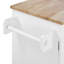 Îlot de cuisine de style européen avec tablettes - 3 tiroirs, 2 tablettes coulissantes, blanc, plateau en bois d'hévéa, rangement élégant, l 17 po x l 50 po, tiroir sur roulettes blanc, tablette, support interne, bois,-121076873