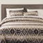 Ensemble d'édredon 3 pièces à motif aztèque crème / taupe Chalet-1554966739