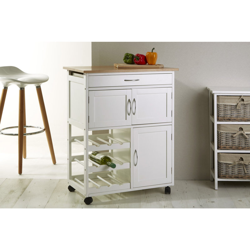 Fenn Solid Wood Top Kitchen Cart