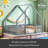 Wood House-Shaped Floor Bed With Fence, Guardrails-536714888-536714885