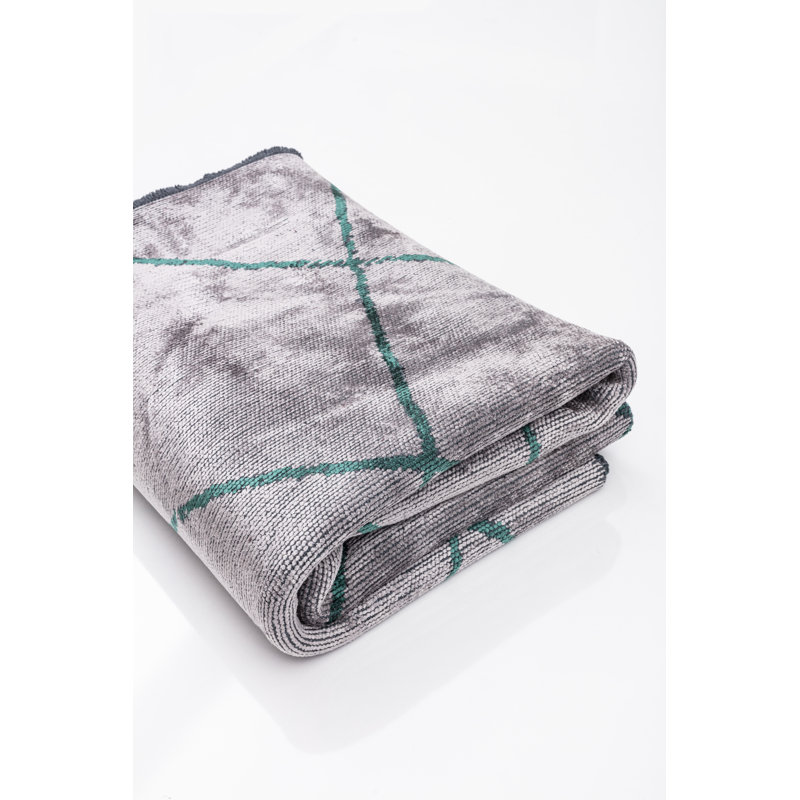 Rapture Green/Gray Geometric Luxury Area Rug, Rectangle 7'10" x 11'2"