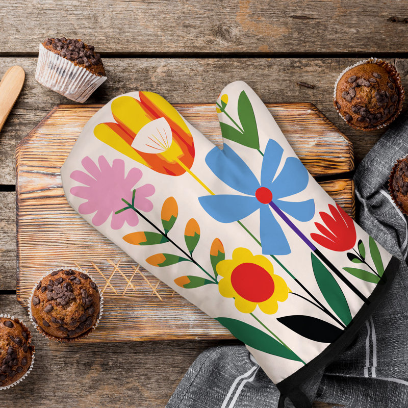Bright Bloom Oven Mitt Cotton Twill