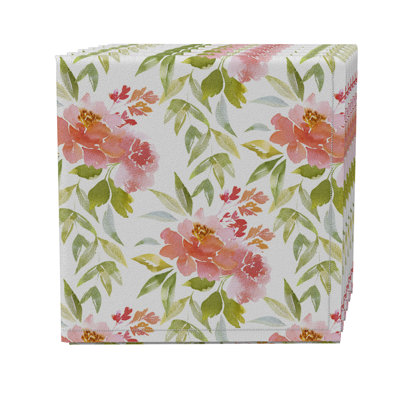 Cotton Twill Floral Square Napkin