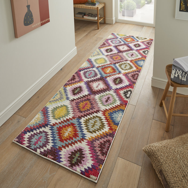 Geometric Area Rug, Runner 80 x 240cm