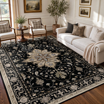 Tapis rétro antidérapant à motif médaillon Sunflower