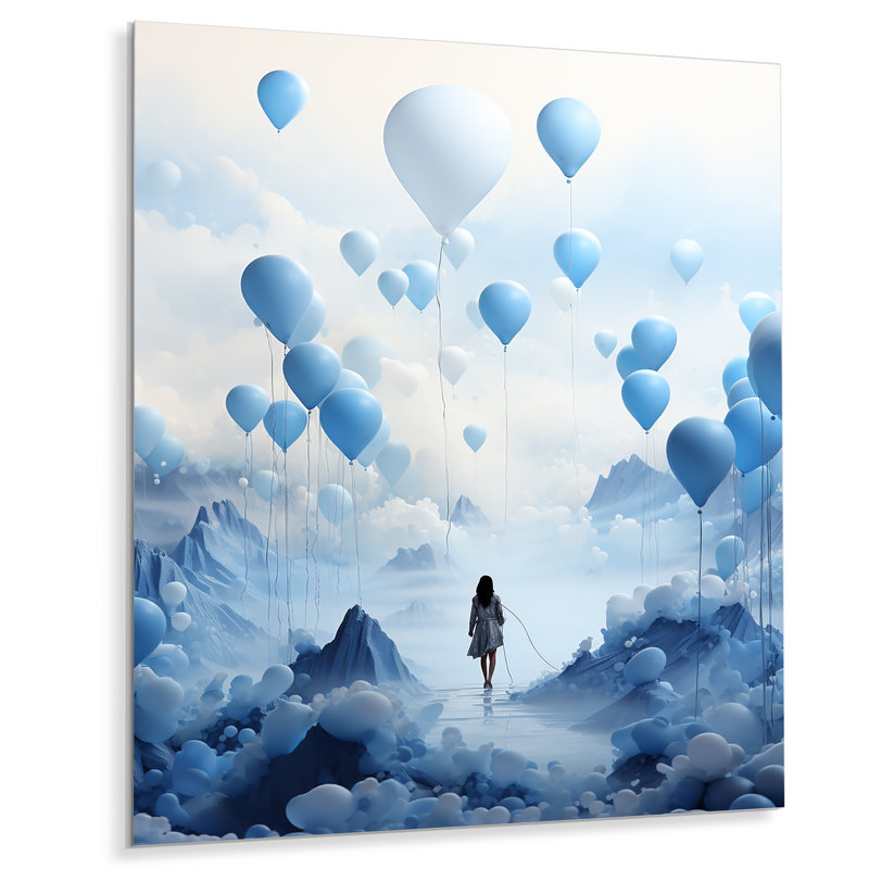 Sky Is The Limit Woman Motivation III - Motivation, art mural en métal, H 32 po x l 16 po x P 1 po