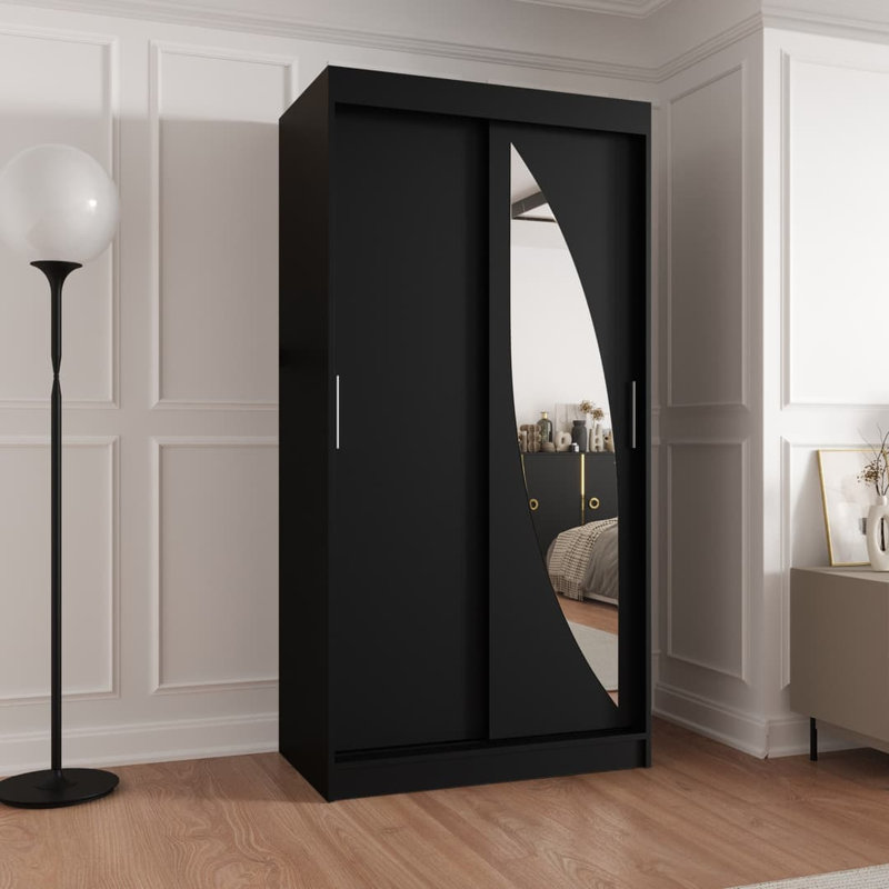 Taiya Manufactured Wood Wardrobe, Black