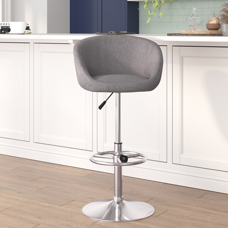 Tabouret de bar rotatif à hauteur ajustable Nordin, Gris