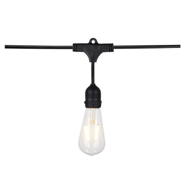 24Ft - LED String Light - 12 Vintage ST19 Bulbs Included - 120 Volts