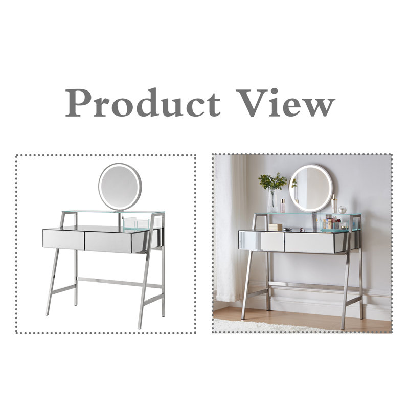 Table de coiffeuse avec miroir lumineux