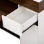 Table de salle à manger extensible avec plateau pliable extra-long, tiroirs et prise de courant (noyer + blanc crème)-1775766211