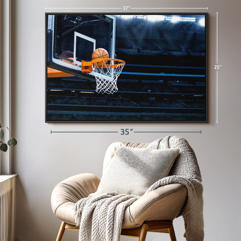 Impression sur toile Basketball Hoop Ball, H 25 po x l 37 po