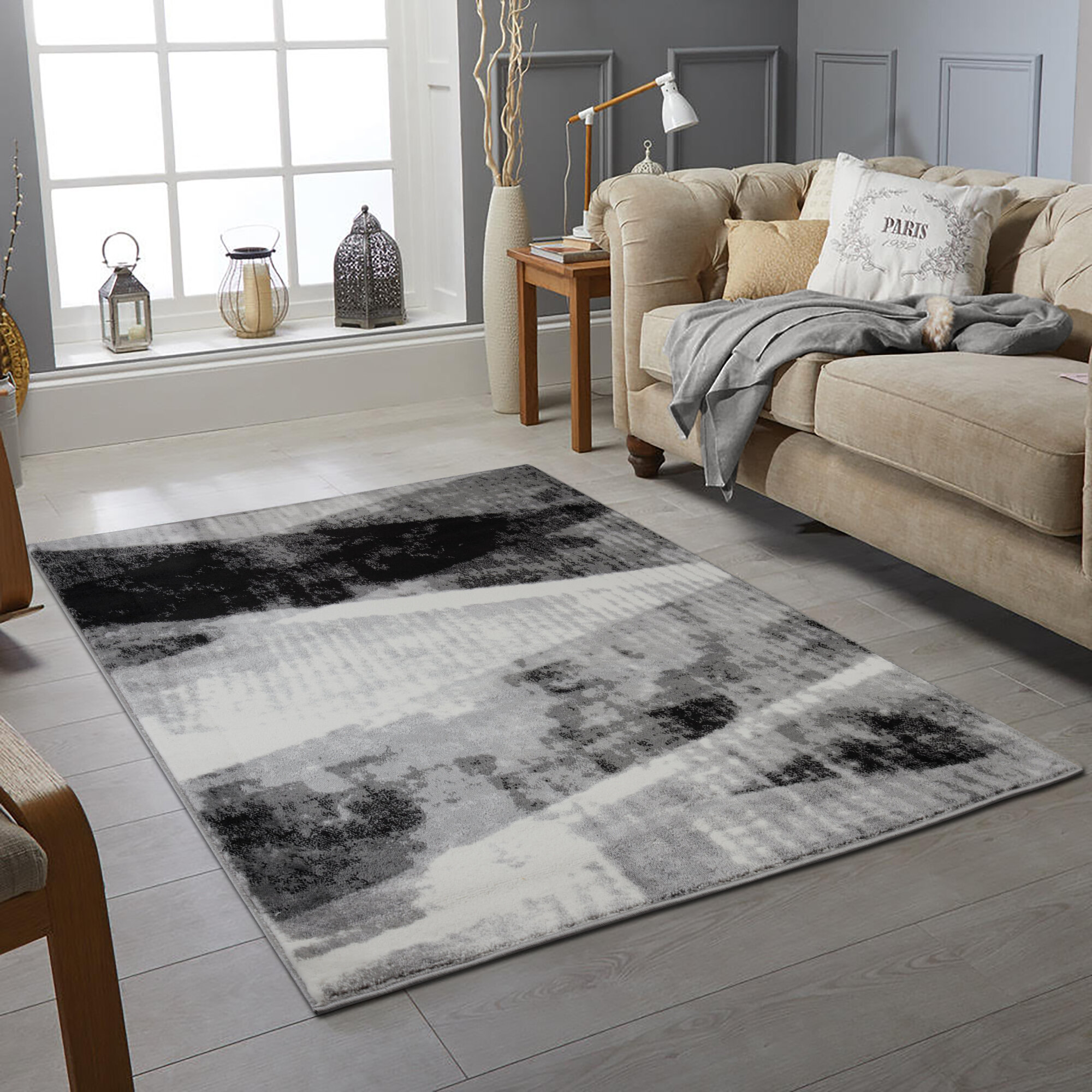 Zahir Abstract Machine Woven Machine Tufted Area Rug